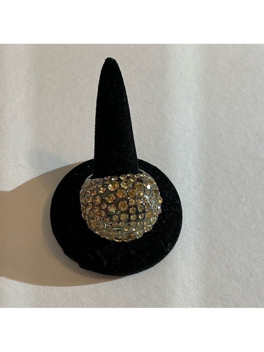 Neiman Marcus Gold Crystal Embellished Ring Size 7